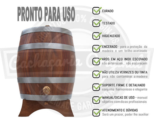 Barril Dorna Cachaça Pipote Bálsamo Vertical 5l Madeira 3