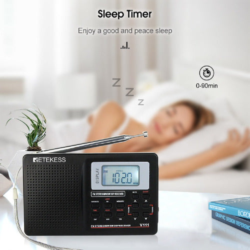 Portable V111 Rec Sd Aux AM/FM Alarm Clock 10khz Radio 5