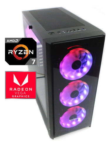 AMD PC Gamer Ryzen 7 16GB 480SSD Vega 8 + 24'' 165Hz Monitor 3