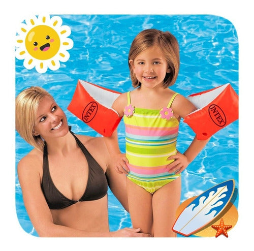Inflatable Deluxe Large Arm Band for Kids Pool 30x15 Intex 0