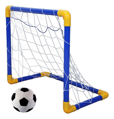 Generic Arco Futbol Infantil Con Red + Pelota De Goma 60x40 Cm 0