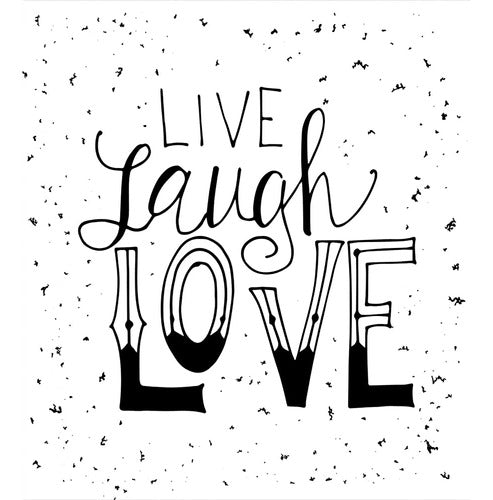 Ambesonne Live Laugh Love Duvet Cover Set, Words Hand Drawn 1