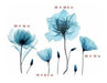 M ACHOOSE Blue Flower Wall Decals 5