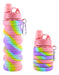 MAKERSLAND Rainbow Design Foldable Water Bottle for Girls Sports School 0