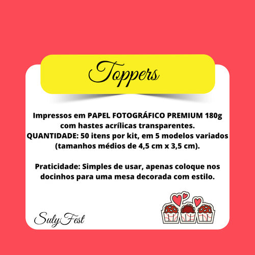 50 Tags Toppers - Divertidamente - Docinho Doces Cupcake 1