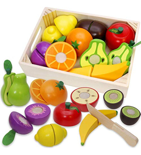 Airlab Wooden Food for Kids, Cutting Fruits 0