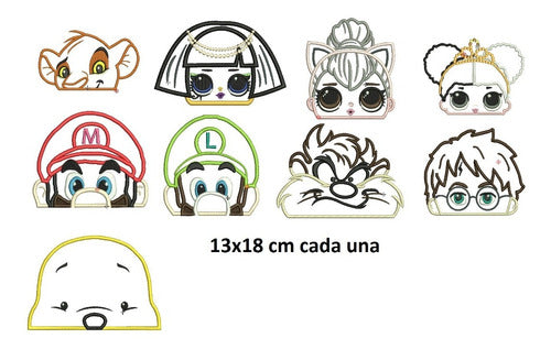 Matrices D10s Machine Embroidery Faces Pack: Lol, Mario, Harry Potter & More 1