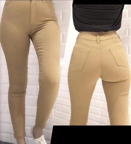 Classic Skinny Pants with Zipper and Button Various Colors 1