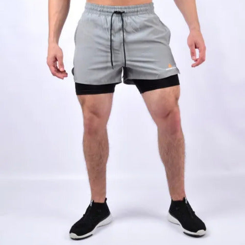 Running Gray Combo! T-shirt+Shorts With Leggings - 6 pcs 4