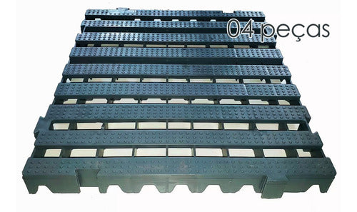 Pallet Plástico 4,5 X 50x50 Preto Kit 4 Pçs - Estrado Deck 1