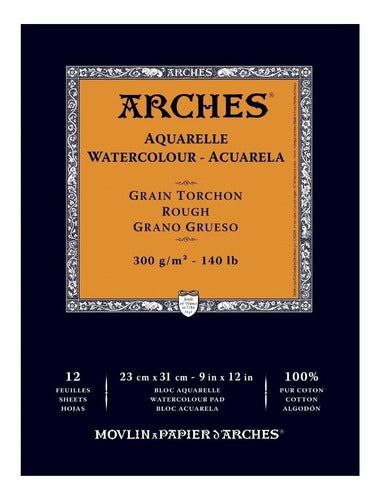 Canson Arches Block Acuarela 23x31 Cm 12 Hs 300 Grs Grueso 1