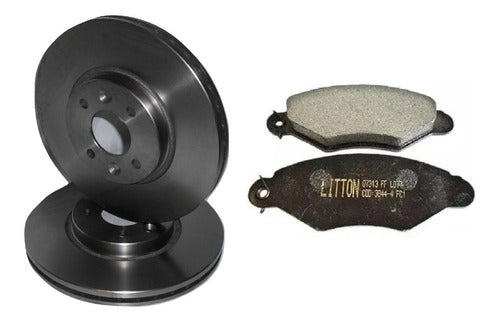 Litton Front Brake Discs and Pads for Renault Kangoo 0