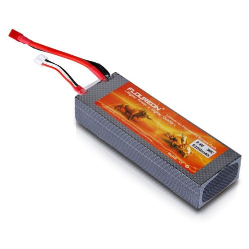 Floureon 2s 7.4v 5200mah 30 C T Enchufe Lipo Batería Para Rc 0