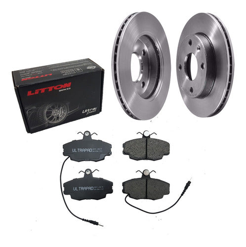 Front Brake Discs and Pads Kit Renault R19 1.7 1.8 Ø 259mm Ventilated 0