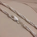Solid 925 Silver Tourbillon link chain - 47 cm length 3
