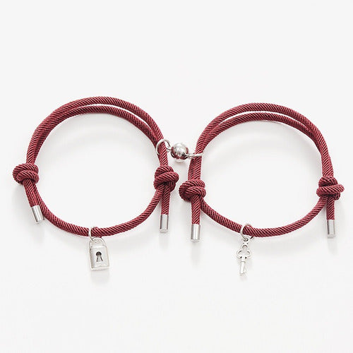 BURDAH Bordo Bracelet Cuff Couple Lock Key Magnet 2 in 1 1