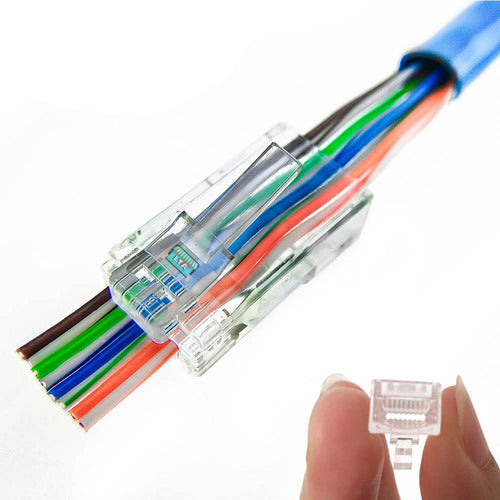 Ficha Rj45 Cat5e Utp Pasante Tipo Ez Pass Through X 10 Uds. 0