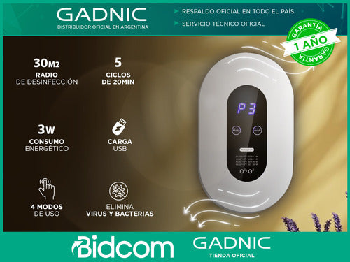 Portable Gadnic Air Ozonizer with LED Display USB 1