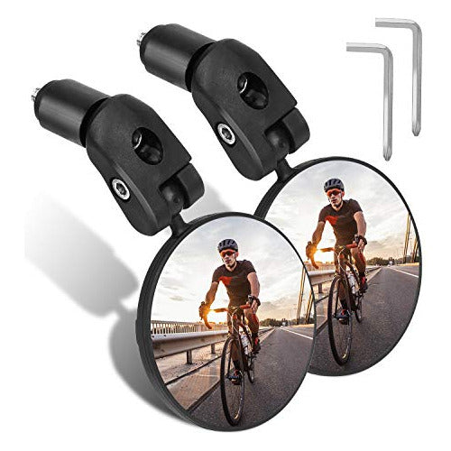 Tagvo Bicycle Bar End Mirrors, HD Wide Angle Rearview Mirrors 0