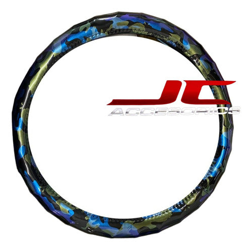 JC Cubre Volante Camuflado Azul Para Gol, Voyage, Vento, Fox 1