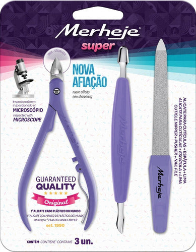 Merheje Cuticle Nipper + Cuticle Spoon + Nail File Set 0