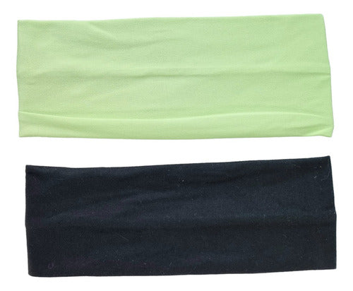 Pack of 2 Wide Elastic Cloth Headbands Ideal for Sports/School 56