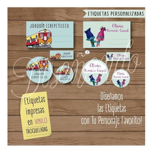 Diseñando Personalized School Labels - Water Resistant 2