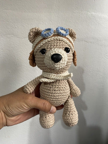 La.Walter Amigurumi Oso Aviador Muñeco De Apego 2