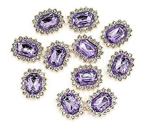 50 Pcs Luxurious Rhinestone Embellishments Crystal Decoration for DIY Projects - Purple 3