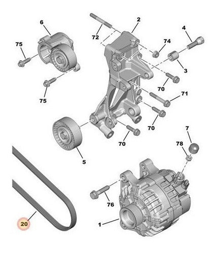 Alternator Drive Belt Citroen Peugeot Ew10j4 2.0 16V 6PK1725 2