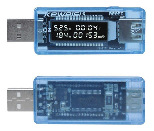 Keweisi Tester USB Medidor Voltimetro Amperimetro Analizador Mah 1