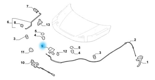 Fiat Original Hood Lock for Mobi 2023 3