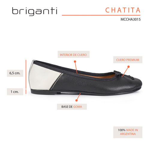 Briganti Chatita Mujer Cuero Mocasin Zapato Liviano Confort 5