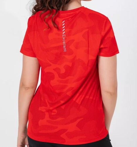 Women's Short Sleeve Sports T-Shirt Irun Camouflage Sparkle 2