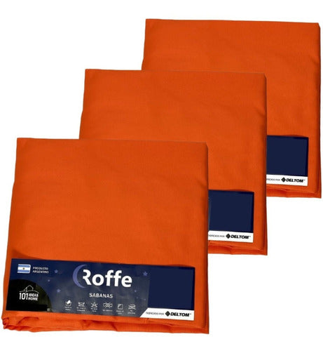 Pack of 3 Adjustable Queen Size Sheets 220 X 240 Cm - Roffe 46