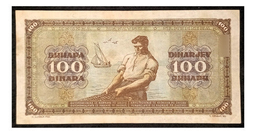 Yugoslavia 100 Dinares 1940 Exc Pick 65 Segunda Guerra 1