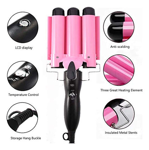 Modvica 3 Jumbo Barrel Curling Iron Wand 32mm Hair Waver Tem 2