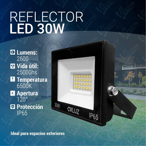 Cvluz Reflector Led Exterior 30W Proyector Multiled Alta Potencia 2