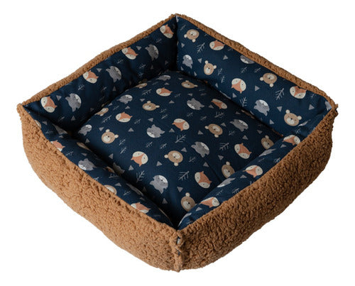 Marko Small Dog Bed Gabardine and Sheep Fleece 50 X 50cm 0