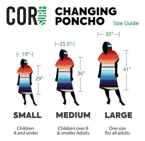 Cor Surf Poncho Changing Towel Bata Con Capucha Y Bolsillo D 4