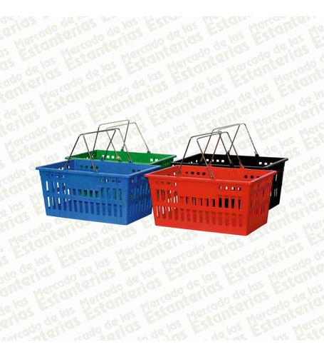 Mercado de las Estanterias Canasto Plástico De 2 Manijas Para Supermercado - Pack of 10 5