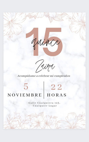 Digital Invitation Mis 15 Años - Birthday 0