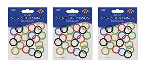 Beistle Sports Rings Deluxe Sparkle Confetti 1.5 Oz Decoration 0