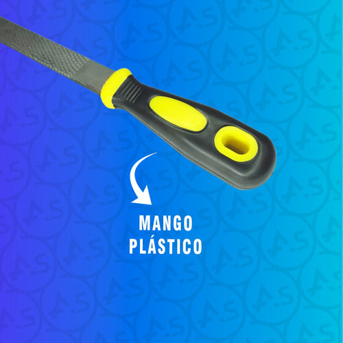 Lima Plana 8 Pulgadas Metal Acero Madera Mango Plástico 2