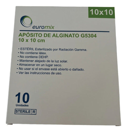 Euromix 10 Sterile Calcium Alginate Dressings 10 X 10 Cm 2