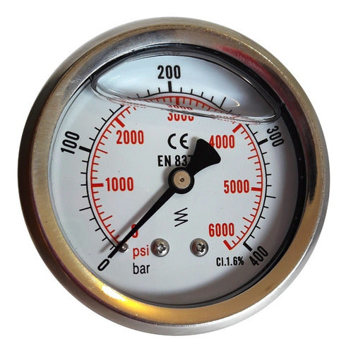 JMG HID Manometer 63mm 0-400 Bar 1/4 NPT Rear Connection 2