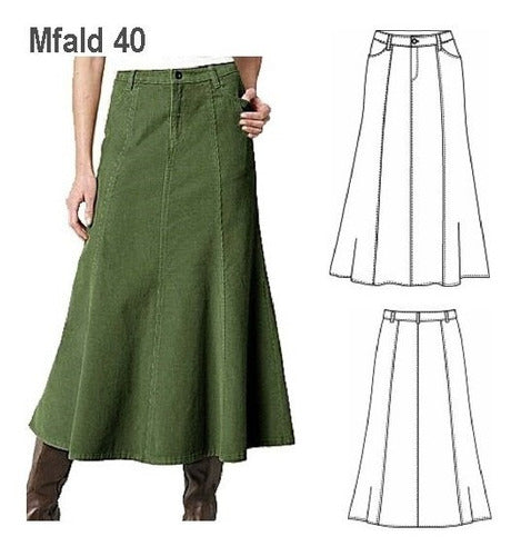 Real Size Clothing Patterns - Woman's Long Skirt 0940 0