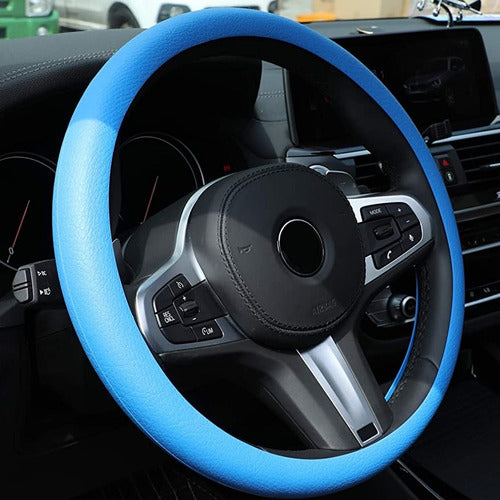 Silicone Steering Wheel Cover + Key Fob Case - Honda City Civic Blue 1
