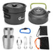 Odoland Camping Cooking Set with Gray Stainless Steel Pot 0