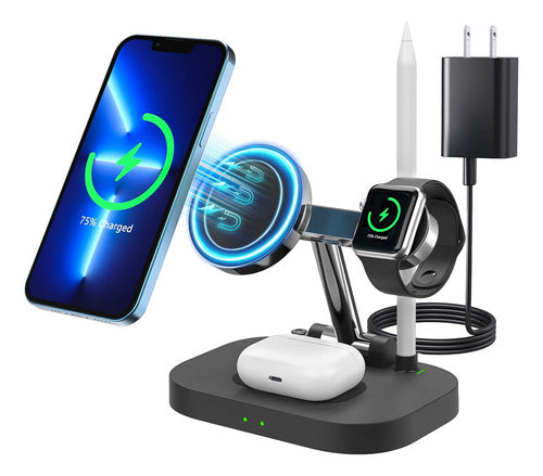 Timovo Wireless Magnetic Charging Station, Charging Stand 4 in 1 0